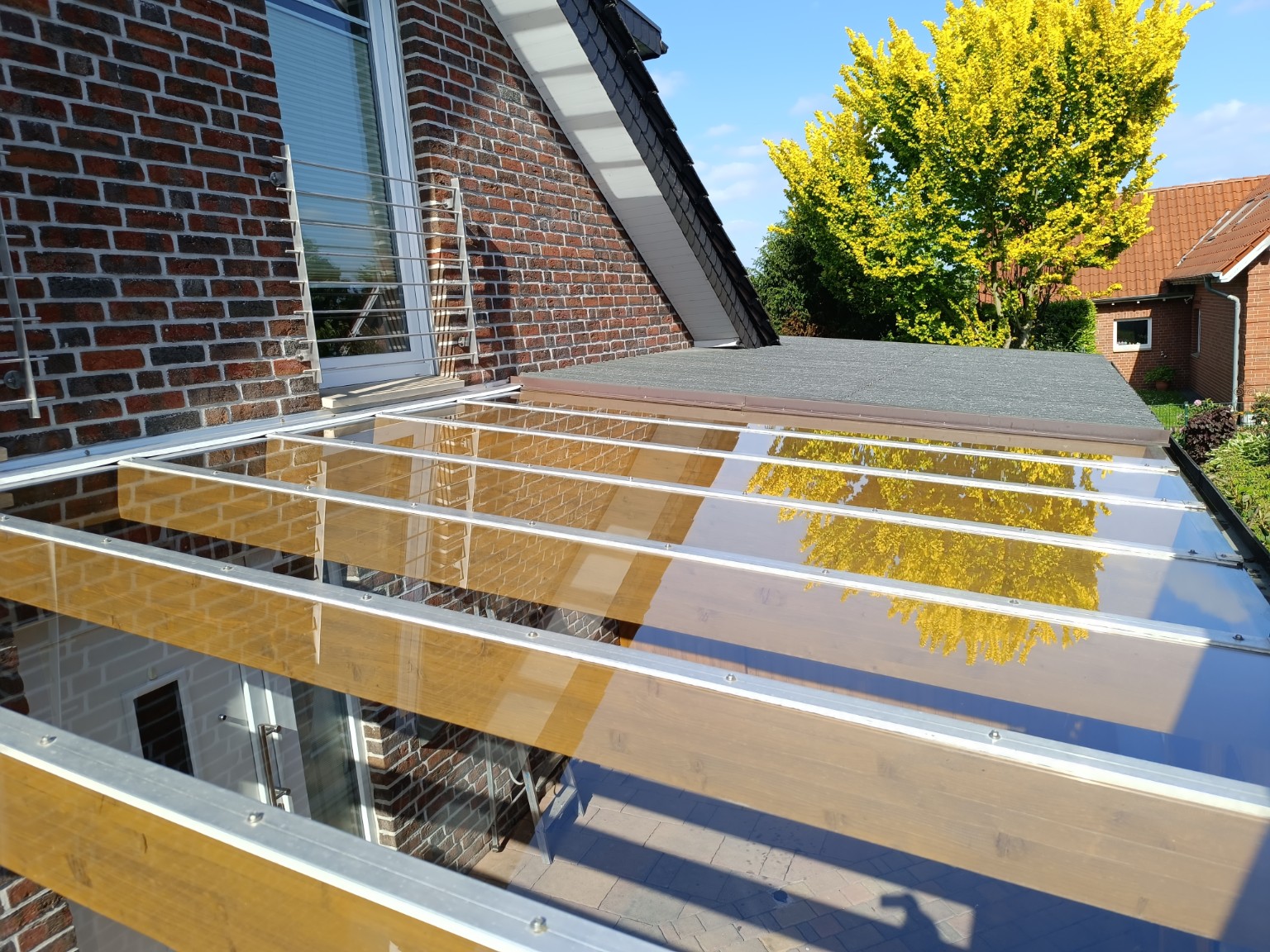 Gereinigtes Glasdach